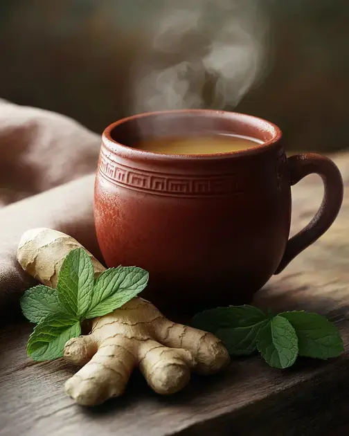 Dica 5: Chá de Gengibre com Hortelã