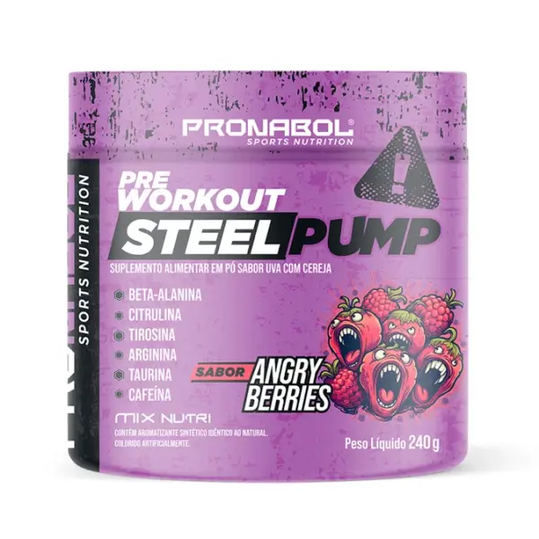 pronabol pre workout steel pump angry berries